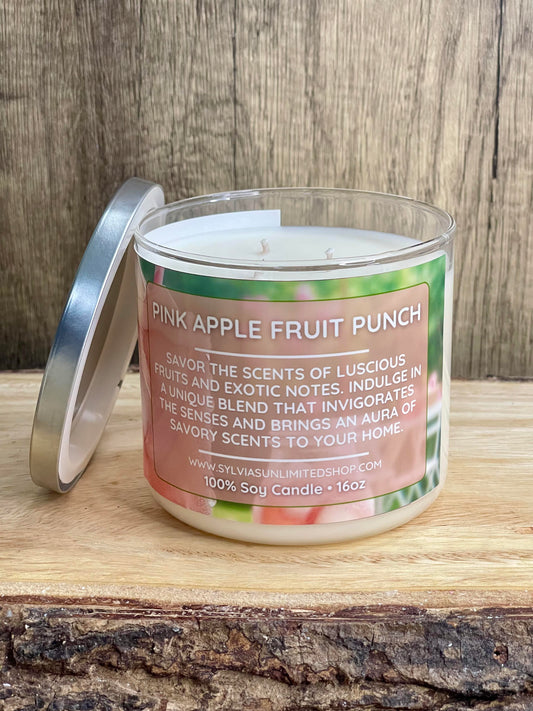 Pink Apple Fruit Punch Soy Candle