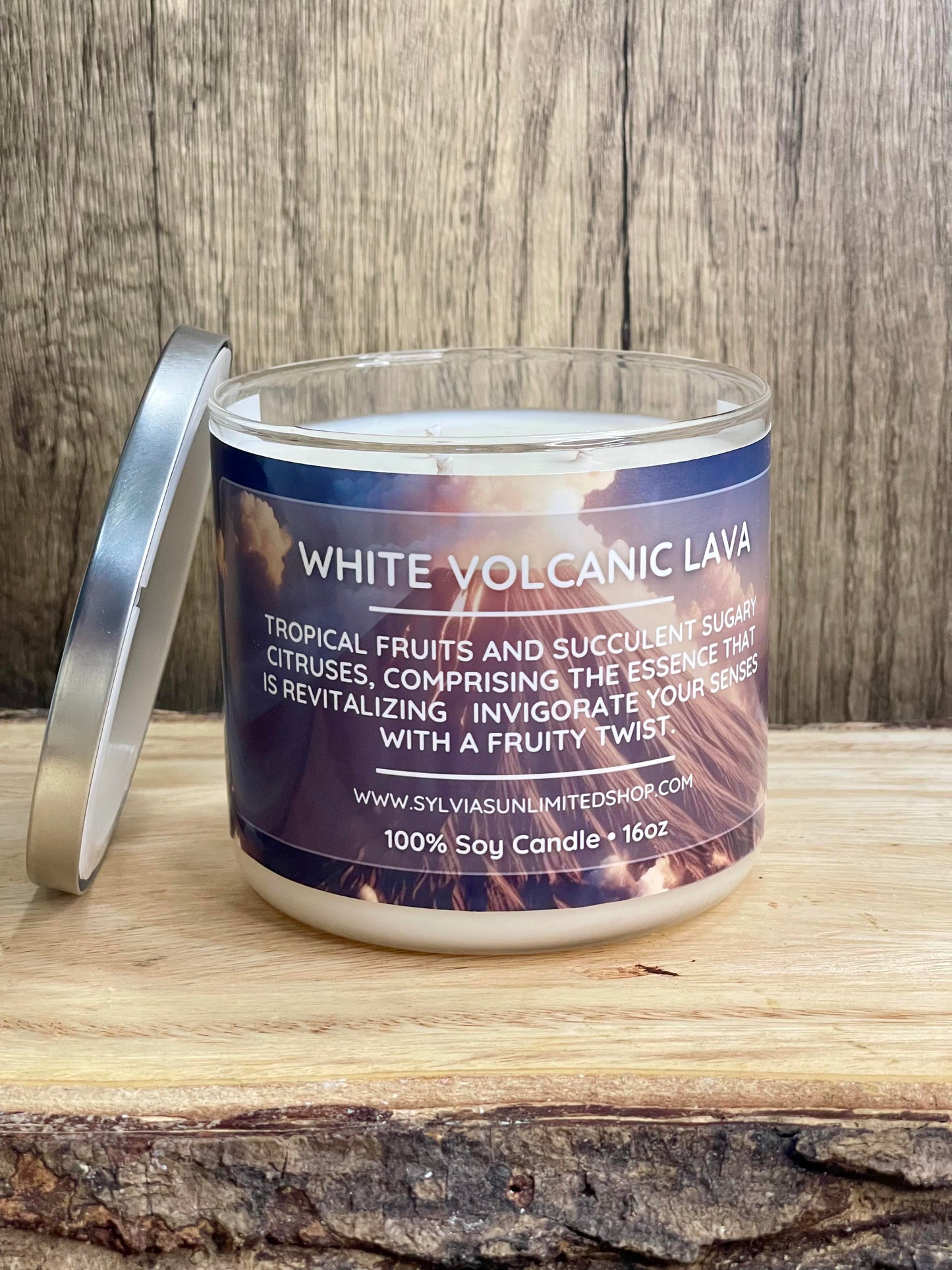 White Volcanic Lava Soy Candle